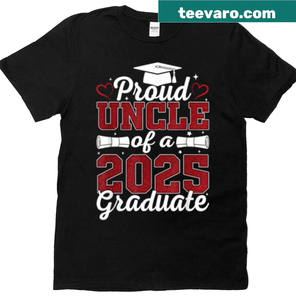 Uncle of a 2025 Grad T-shirt — on a men's t-shirt