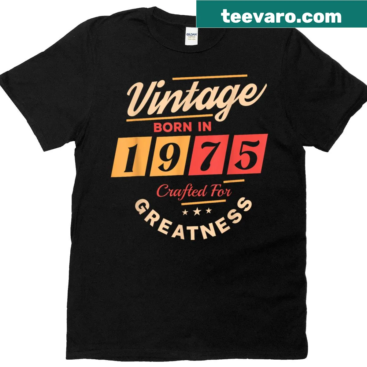 Vintage T-shirt celebrating 50th birthday in 1975. — on a men's t-shirt