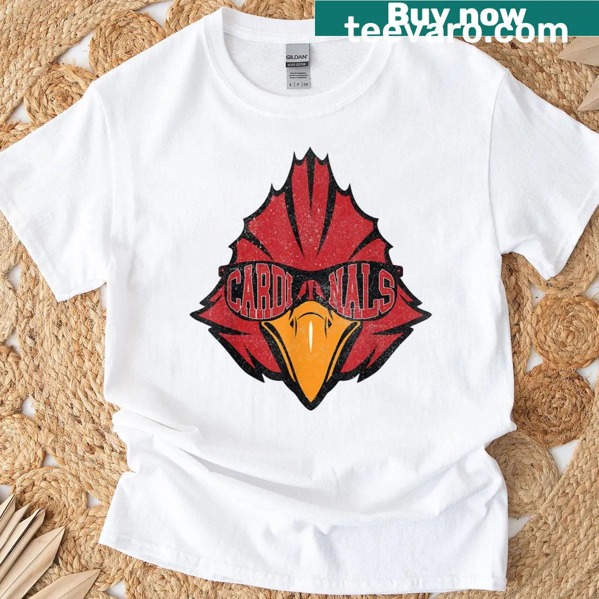 Vintage Cardinals graphic on a T-shirt — on a men's t-shirt
