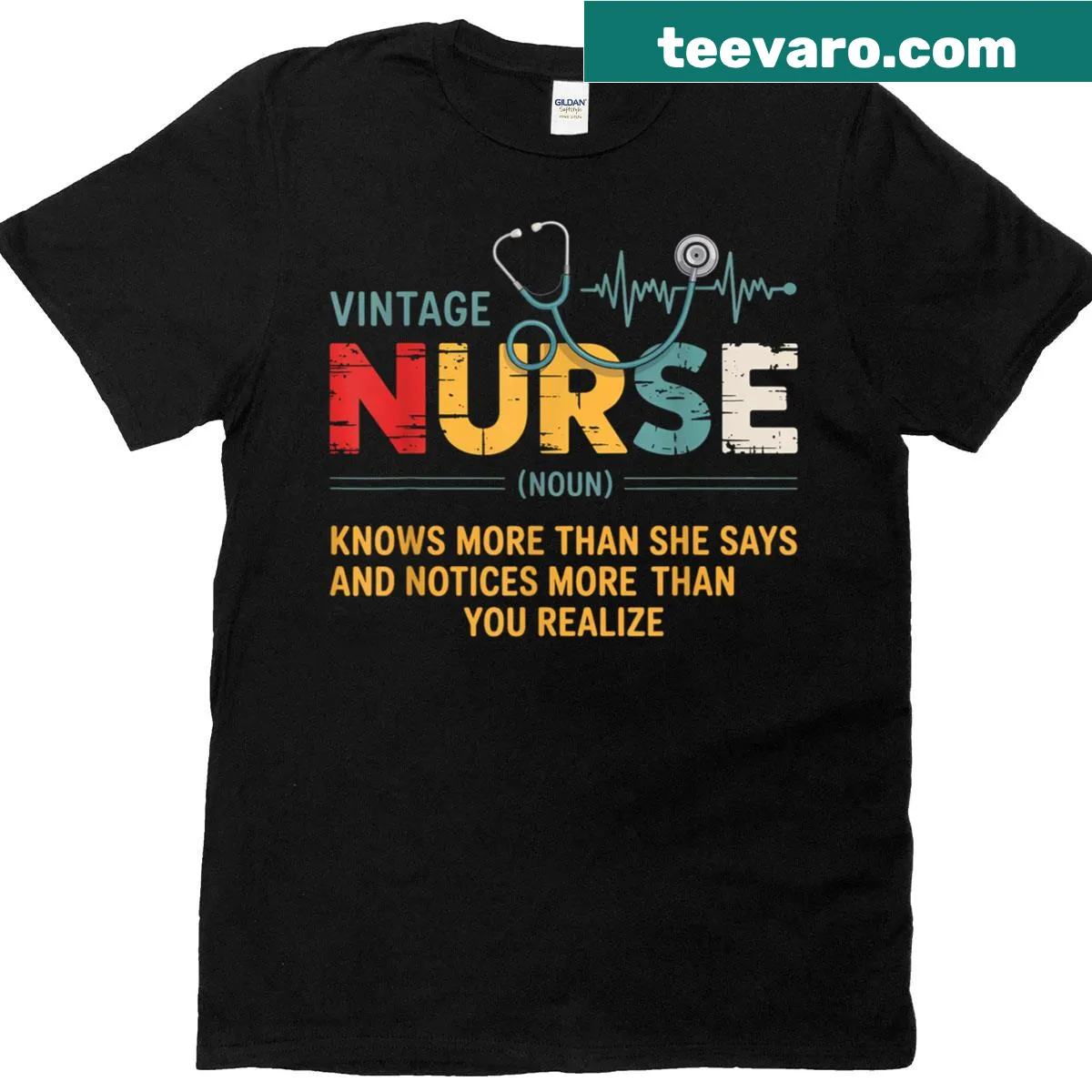 Funny nurse definition graphic T-shirt — on a men's t-shirt