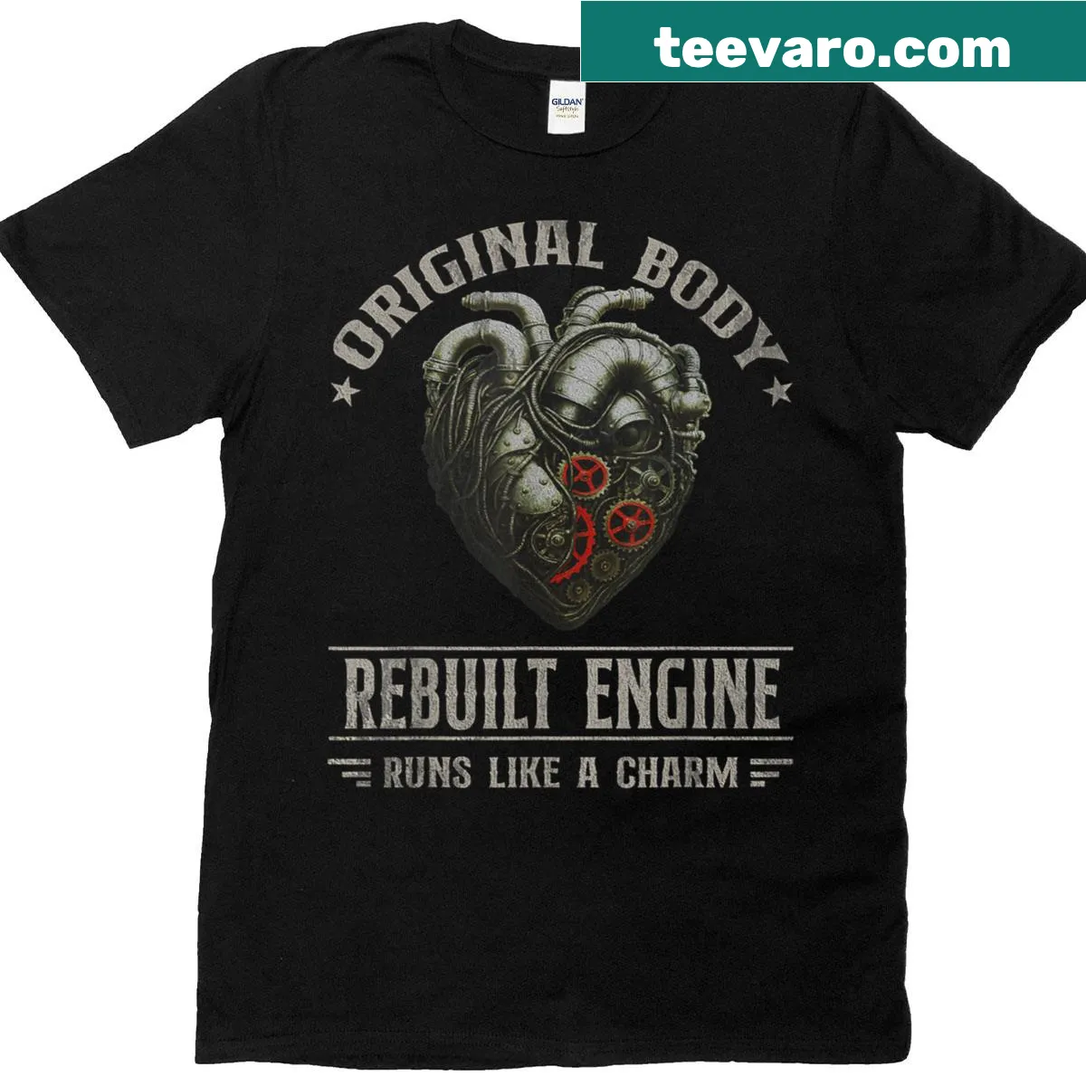 Vintage T-shirt honoring open heart surgery recovery — on a men's t-shirt