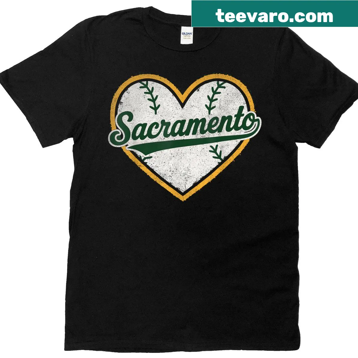 Vintage Sacramento heart T-shirt design for all ages — on a men's t-shirt