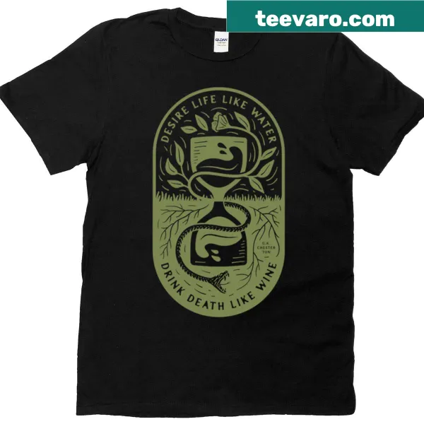 Funny T-shirt featuring text about water and wine