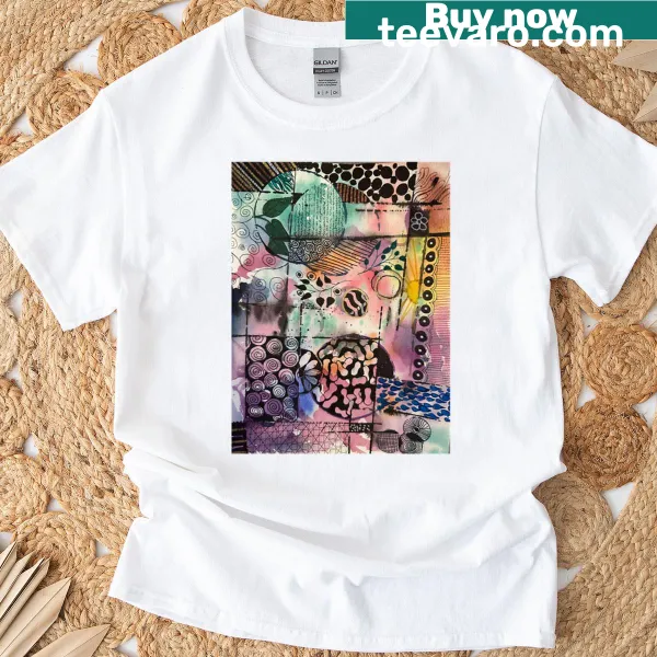 Abstract ink and watercolor design t-shirt