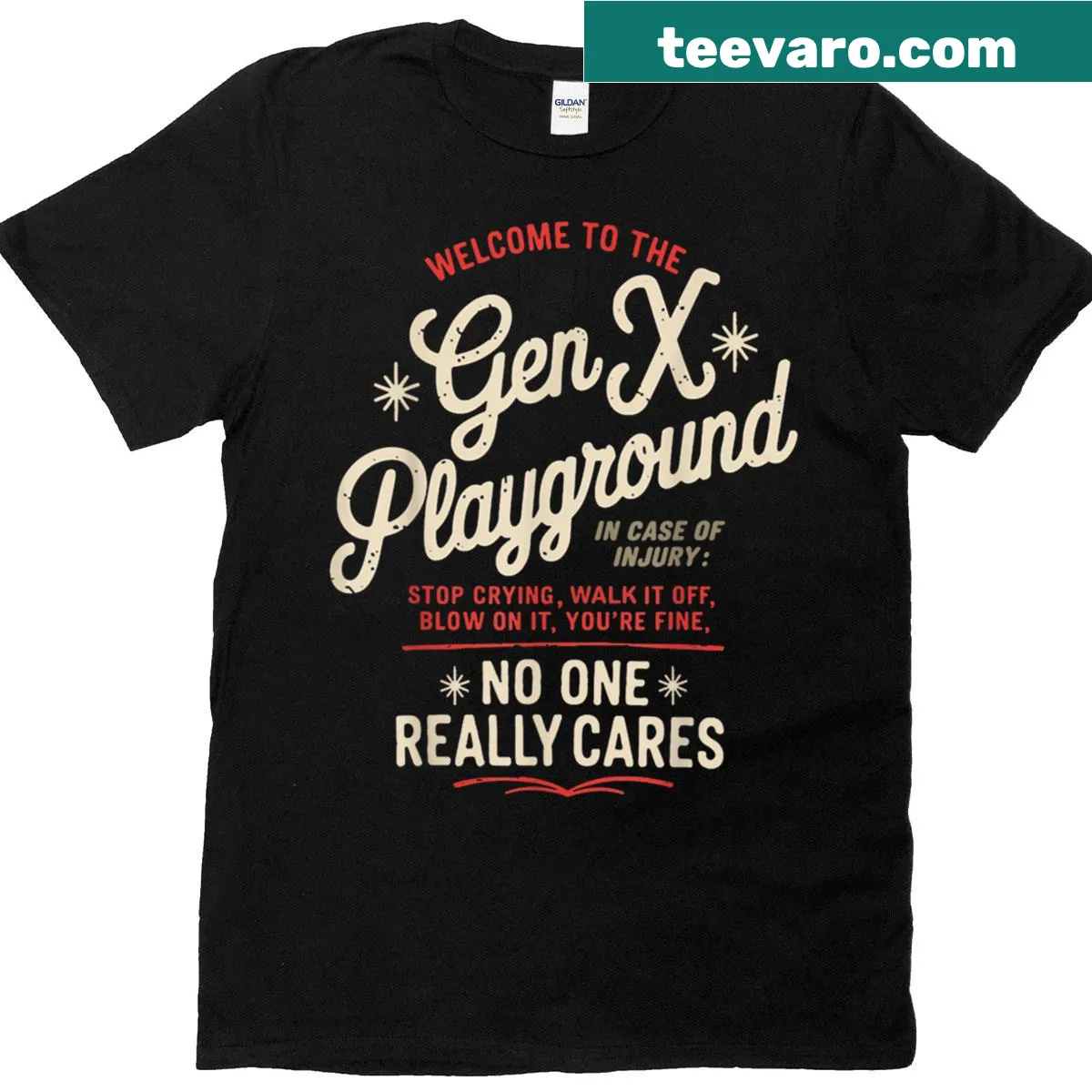 Funny t-shirt with a Gen X humor theme — on a men's t-shirt