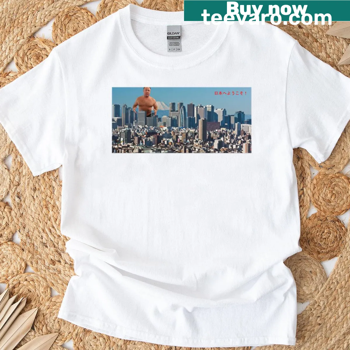 T-shirt with a welcoming Tokyo design — on a men's t-shirt