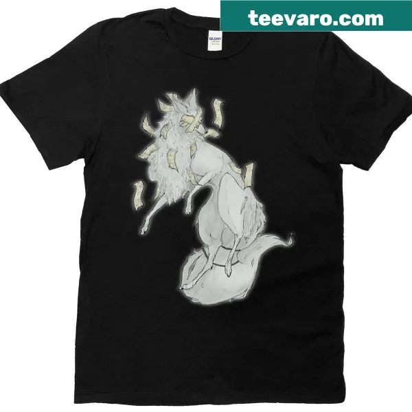Quirky illustration of a zombie dog on a playful t-shirt