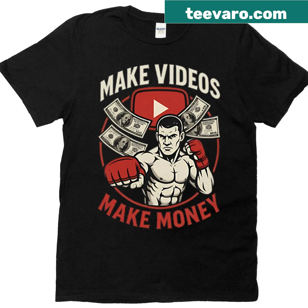 Typographic design for YouTube creators on a t-shirt — on a men's t-shirt