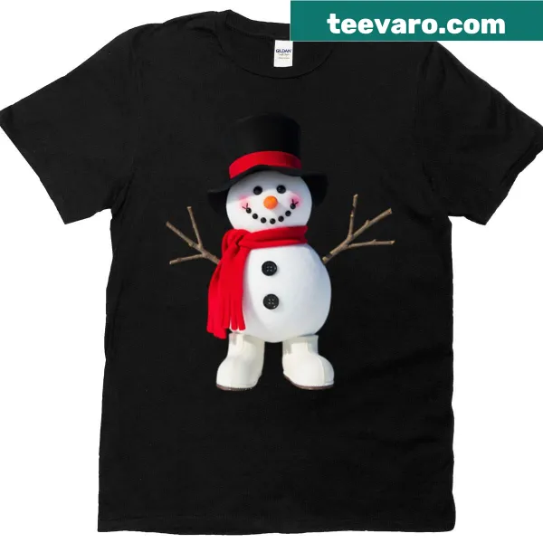 Cute abstract snowman design on a t-shirt