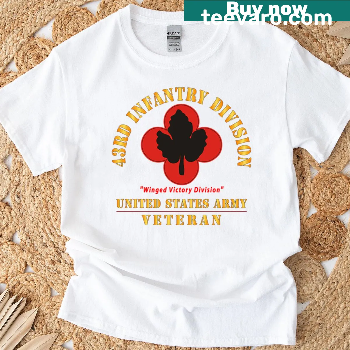 Emblem of the 43rd Infantry Division on a shirt — on a men's t-shirt