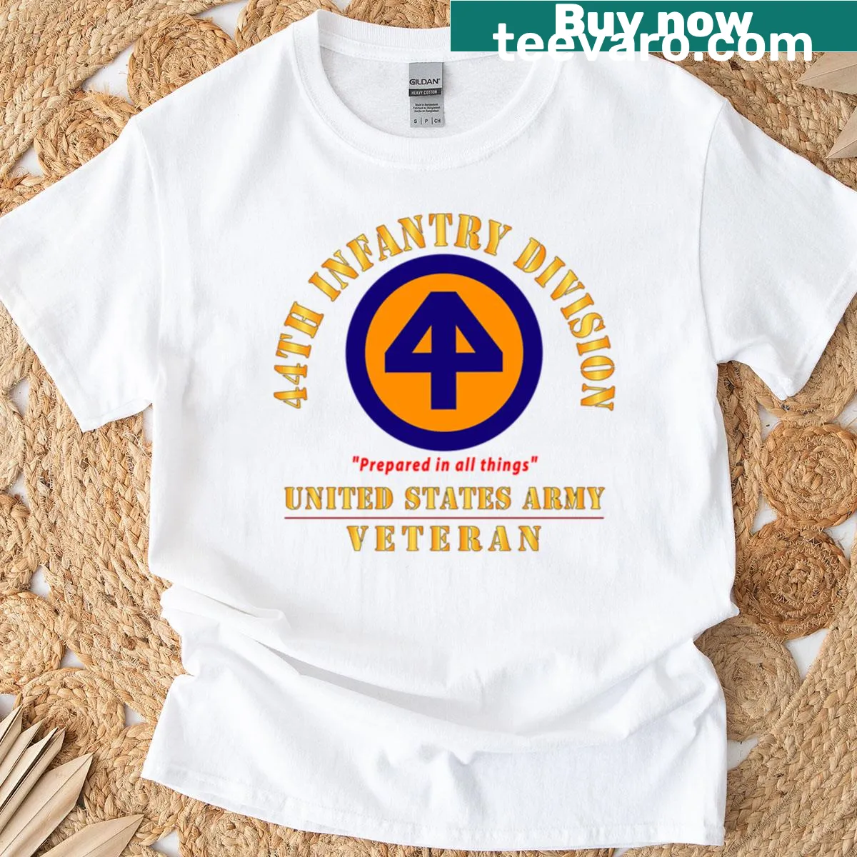 44th Infantry Division emblem with motto on a shirt — on a men's t-shirt