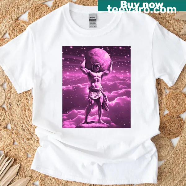 T-shirt featuring Atlas holding the world from Greek mythology