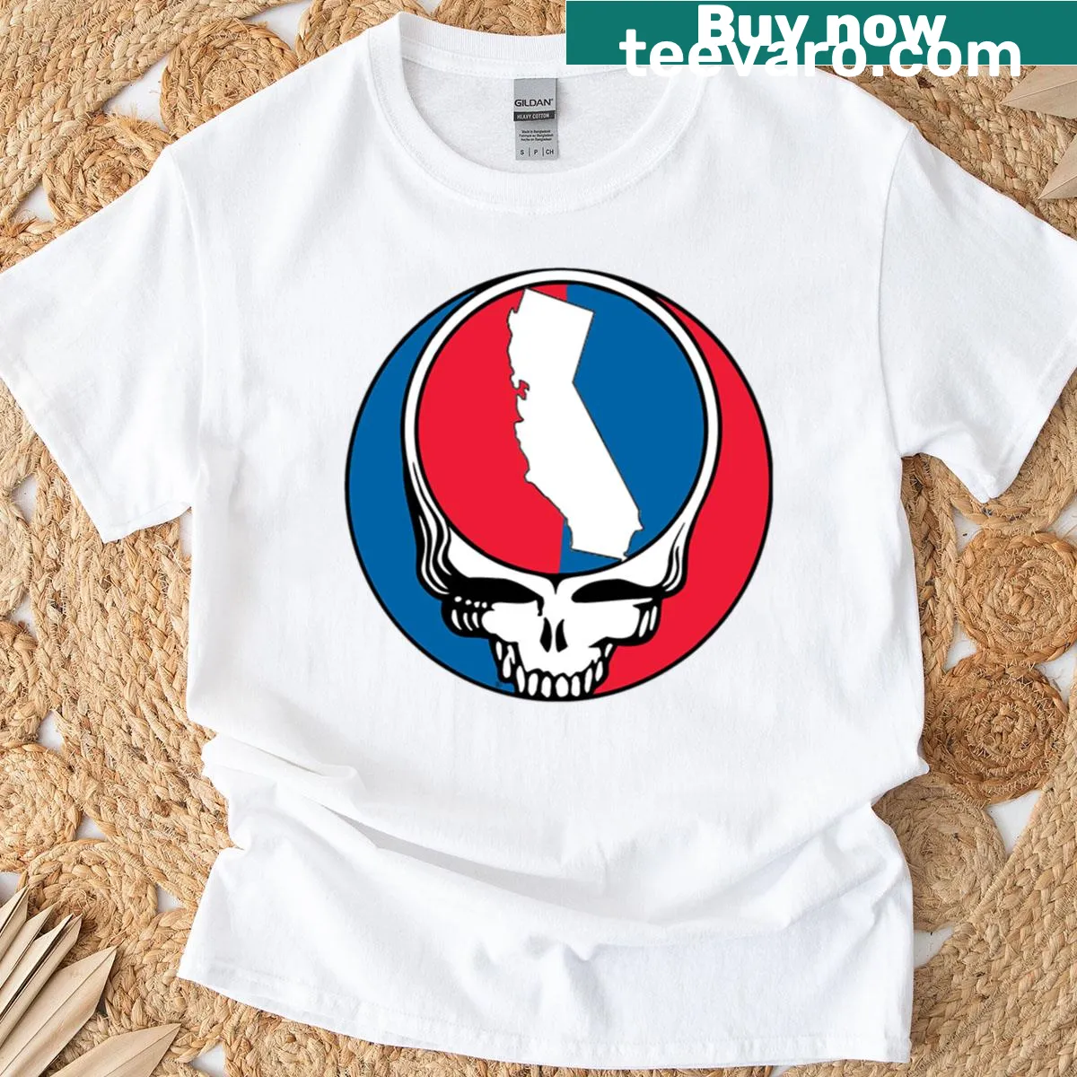 Vintage-style t-shirt featuring the Grateful Dead Stealie skull emblem — on a men's t-shirt