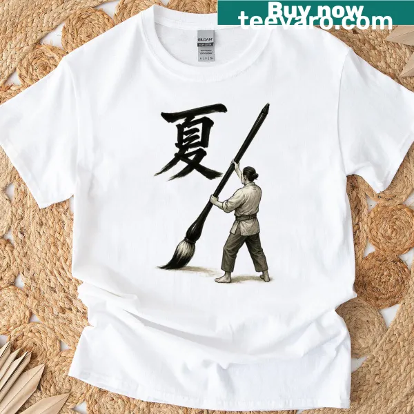 T-shirt featuring elegant calligraphy design