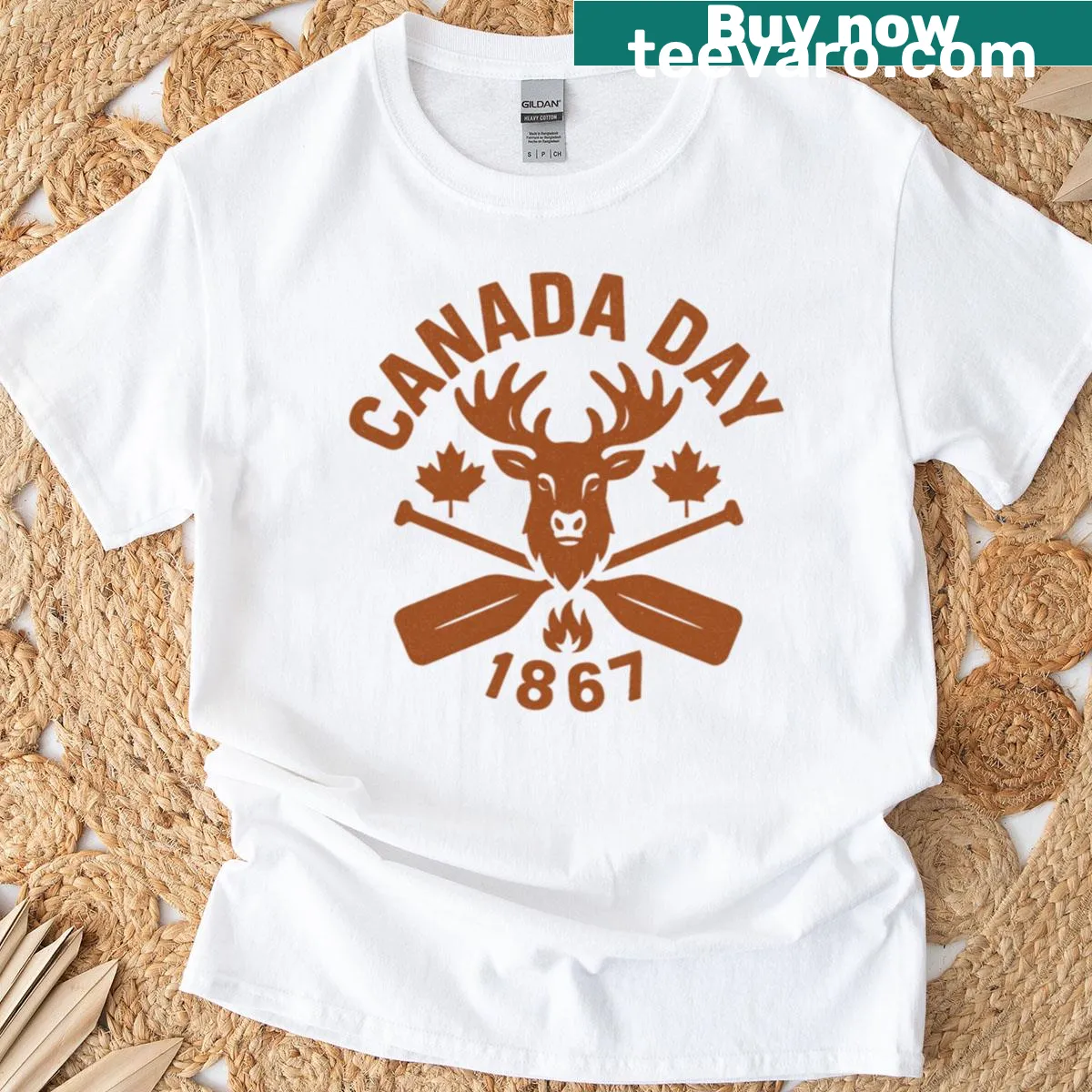 T-shirt with the phrase 'Canada Eh' displayed prominently — on a men's t-shirt