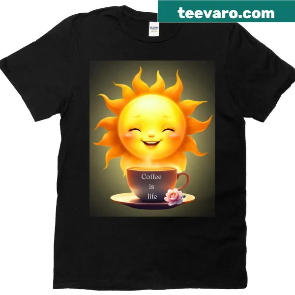 Typography t-shirt featuring the phrase 'Coffee Is Life'