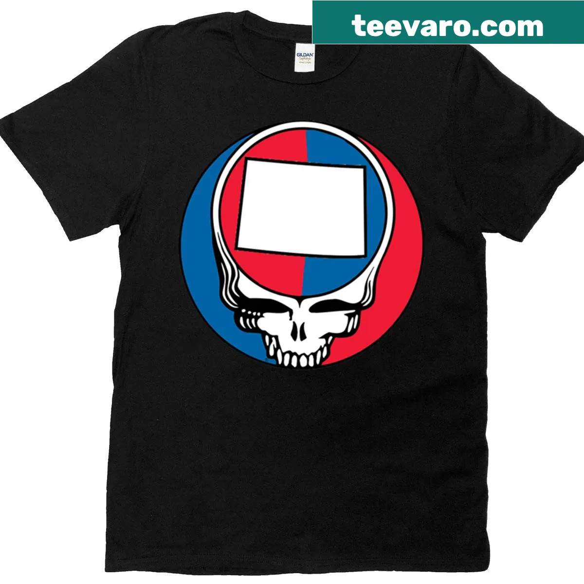 Oversized T-shirt featuring a Stealie graphic symbolizing peace and love — on a men's t-shirt