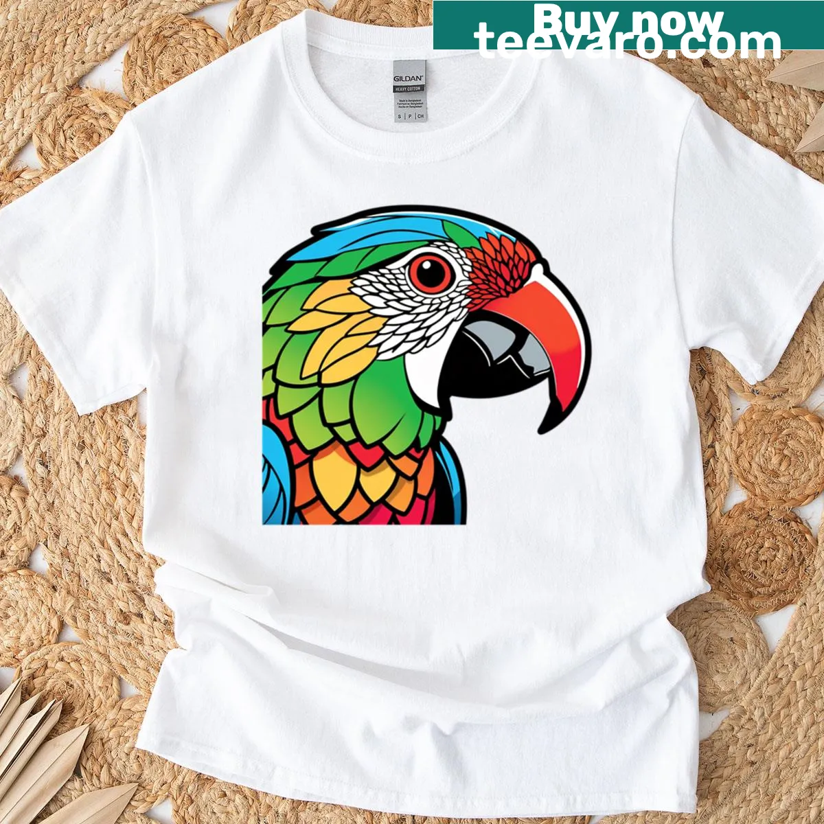 T-shirt featuring a doodle of playful lovebirds in a whimsical style — on a men's t-shirt