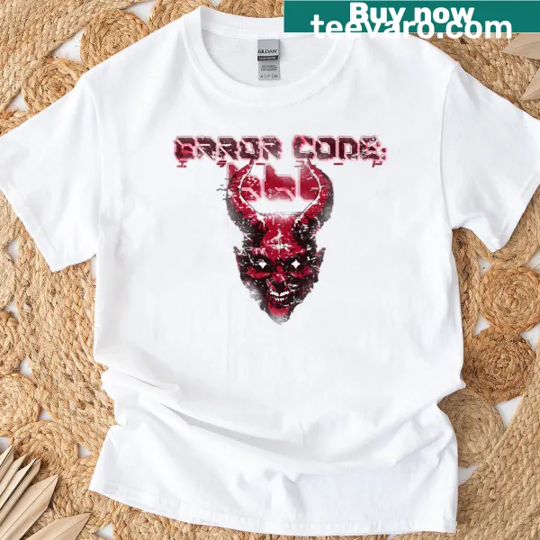 Grungy graphic reading Error Code 666 on an oversized T-shirt