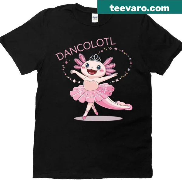 Ballerina axolotl illustration on a T-shirt