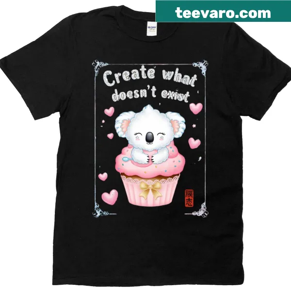Cute koala on a cupcake illustration on a T-shirt