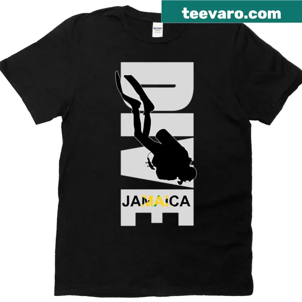 Tropical Jamaica themed graphic on a t-shirt