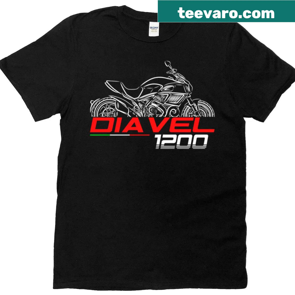 Ducati Diavel 1200 motorcycle graphic on a T-shirt — on a men's t-shirt