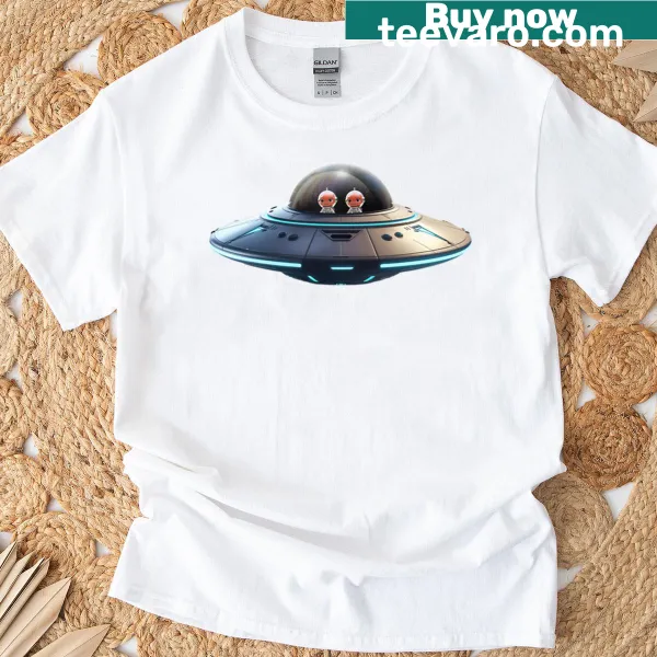 T-shirt featuring playful alien illustrations