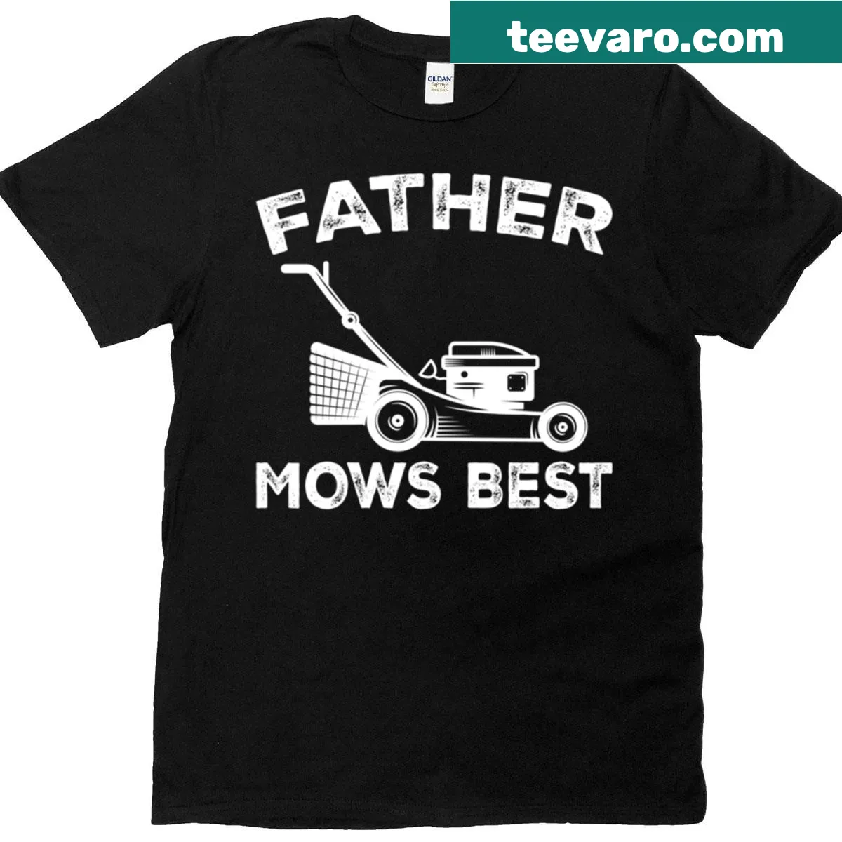 Funny lawn mowing quote T-shirt for dads — on a men's t-shirt