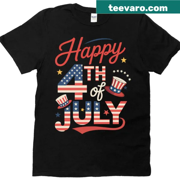 Funny July 4th t-shirt featuring an American flag and humorous text