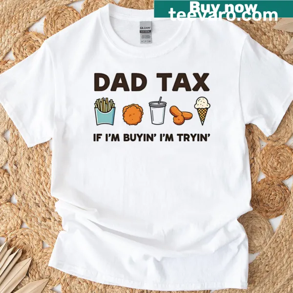 Funny fast food design T-shirt with dad humor text