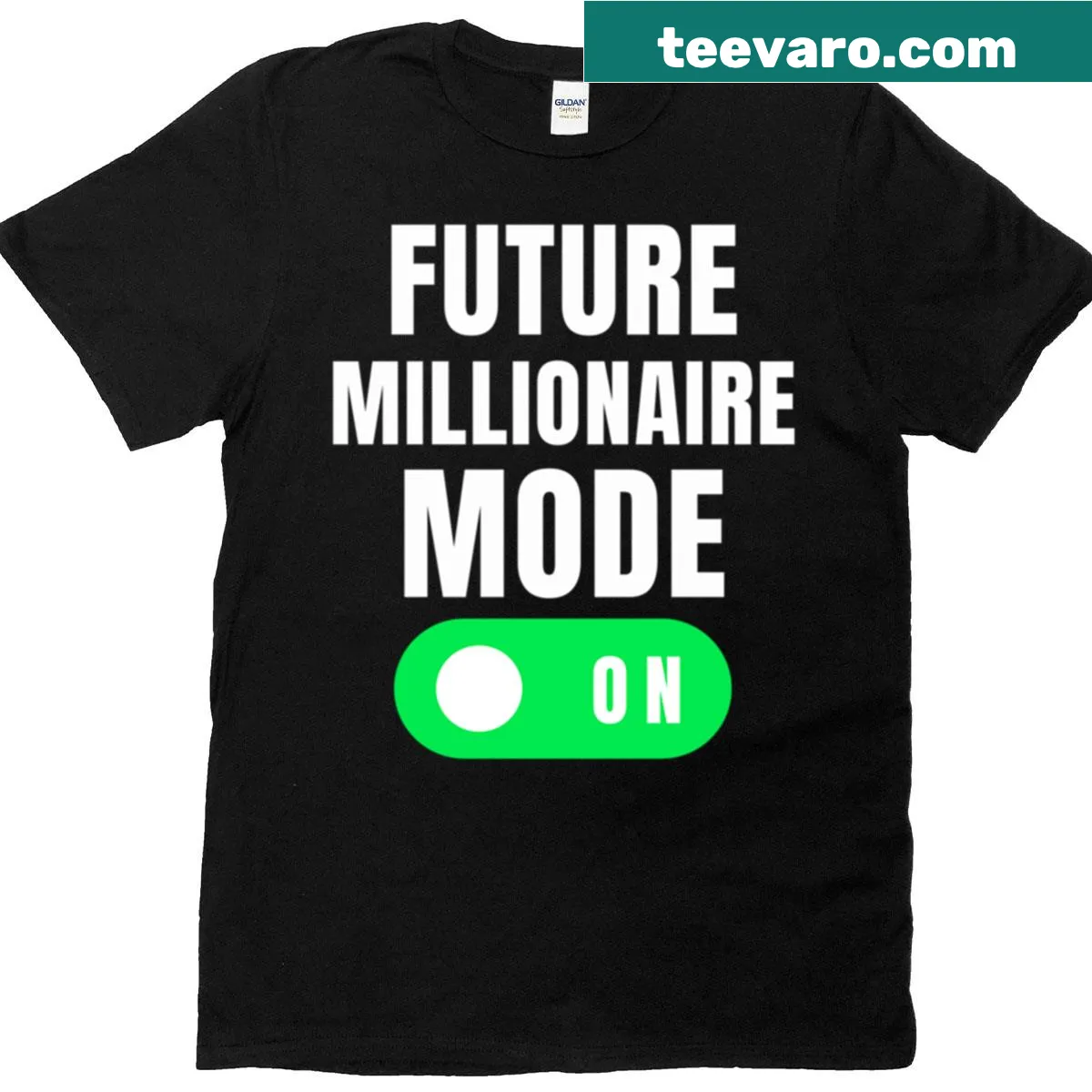 Inspirational T-shirt with future millionaire slogan — on a men's t-shirt