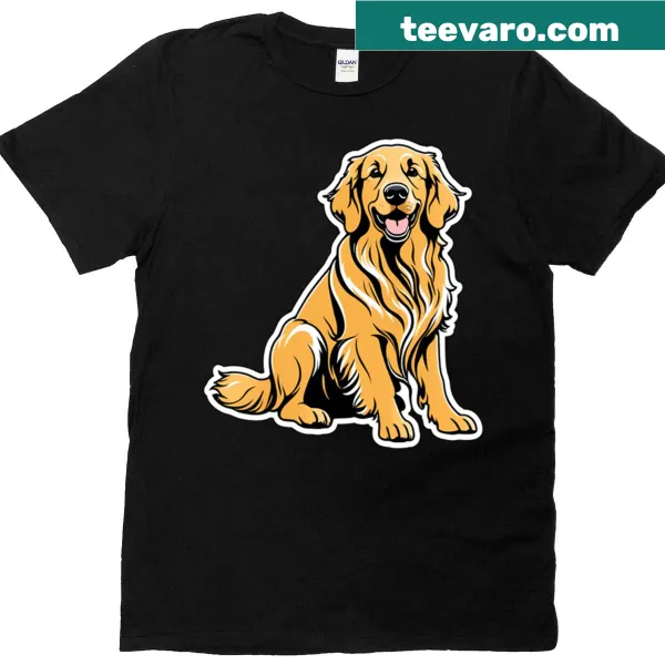Illustrated T-shirt featuring a Golden Retriever Doodle