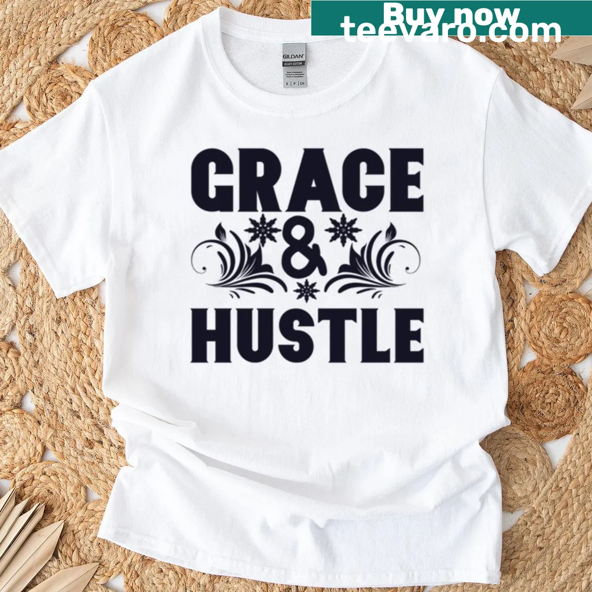 Minimalist T-shirt with 'Grace Impulse' typography — on a men's t-shirt