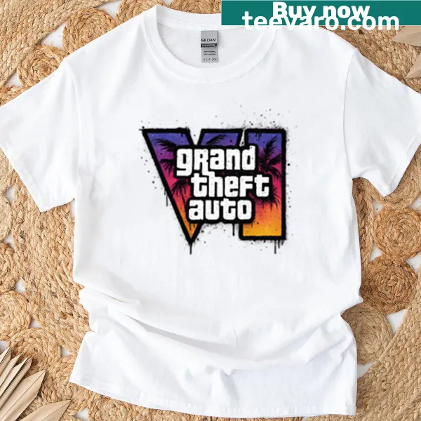 Oversized t-shirt featuring a graphic inspired by Grand Theft Auto 6.