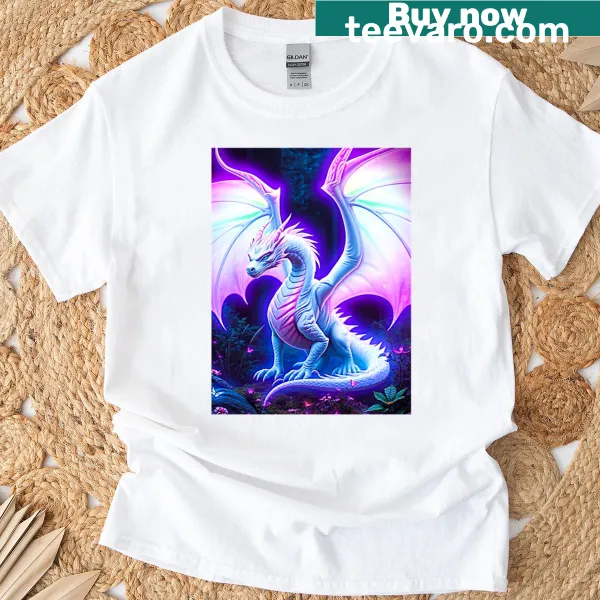 T-shirt featuring a guardian in a glowing grove, representing nature's magic.
