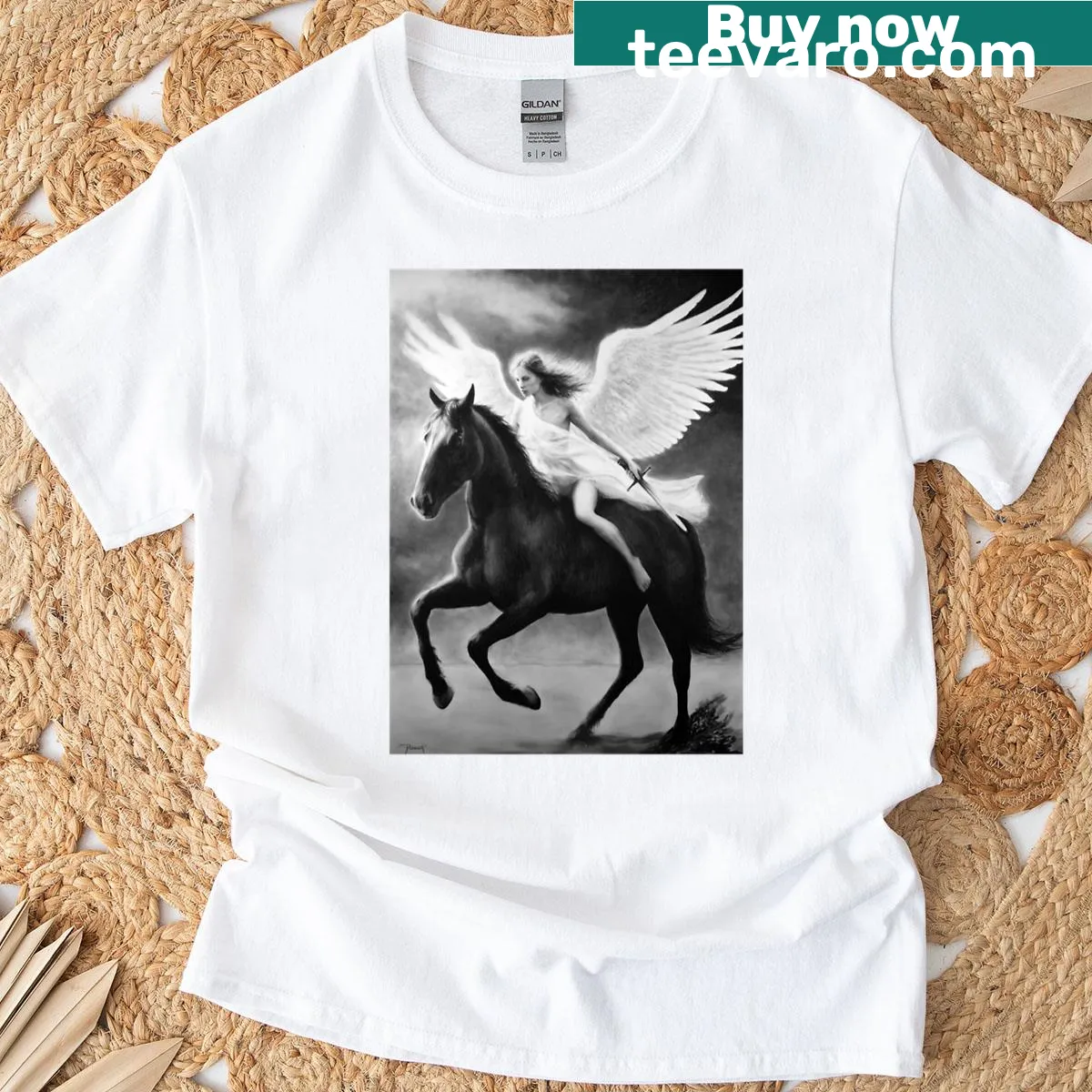 Text design reading 'Harbinger Of Peace And Conflict' on oversized t-shirt — on a men's t-shirt