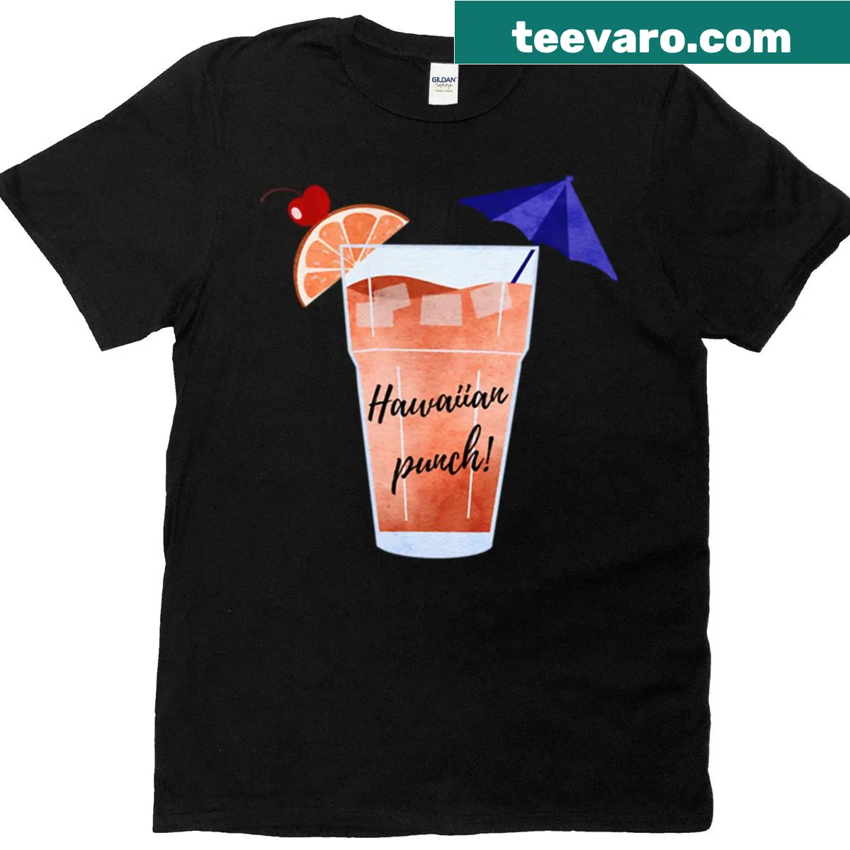 Playful T-shirt celebrating Hawaiian Punch and summer fun — on a men's t-shirt