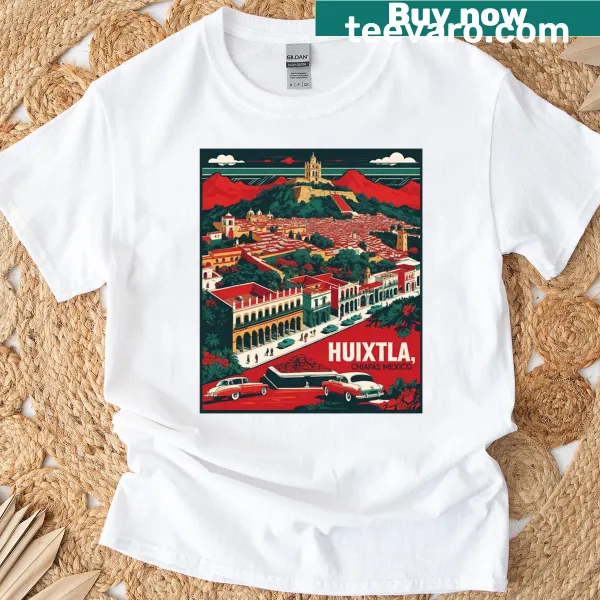 Vintage Huixtla Chiapas Mexico map T-shirt design