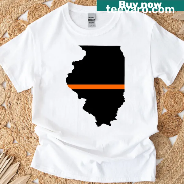 Illinois Thin Orange Line t-shirt with tribute design