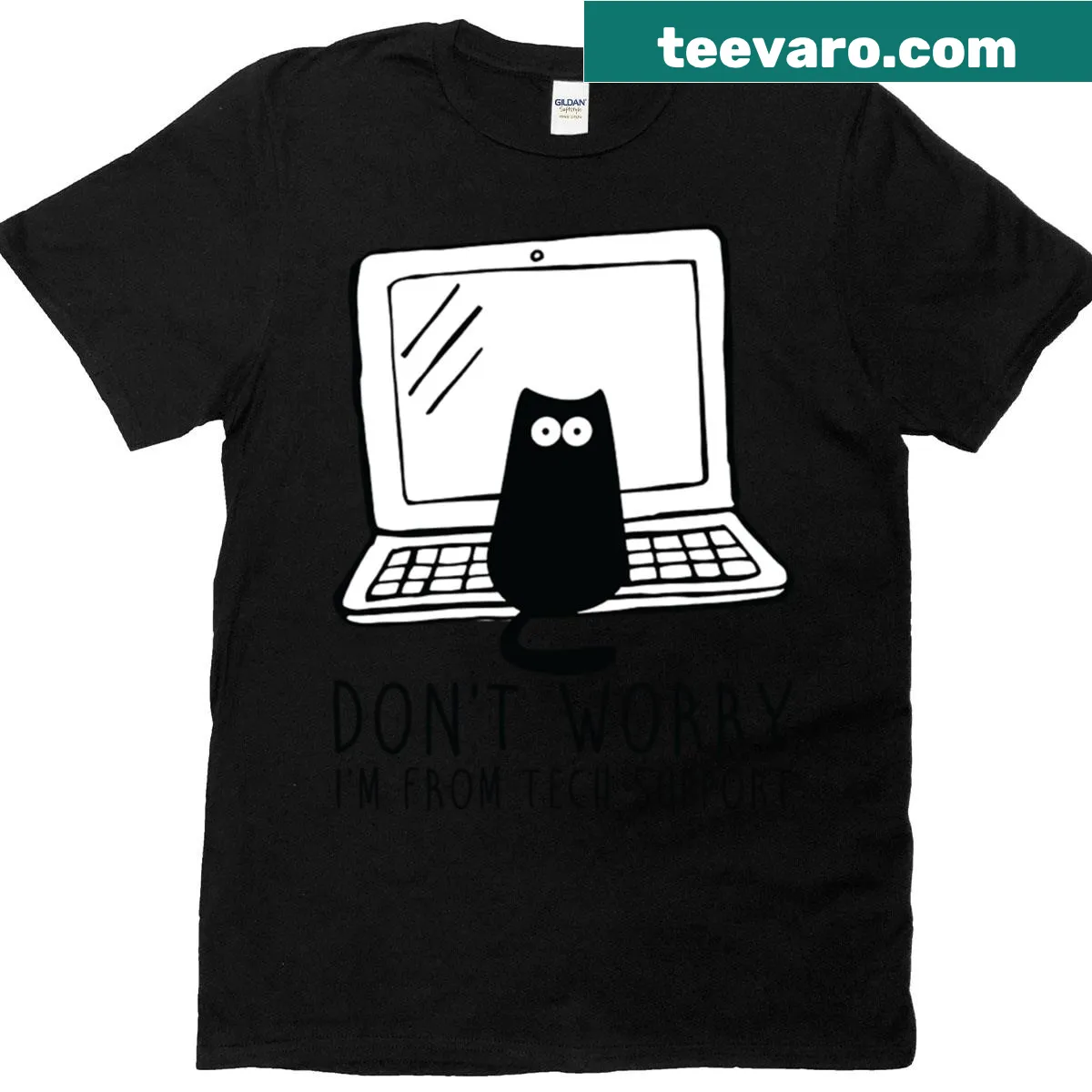 I'm From Tech Support T-shirt with humorous text — on a men's t-shirt