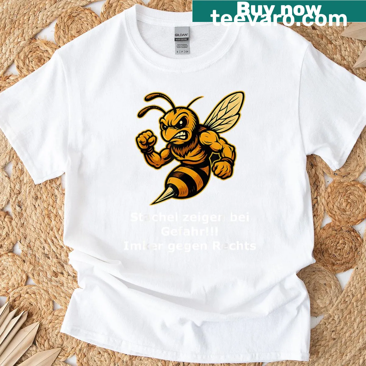 Edgy Imker Gegen Rechts t-shirt with unique design — on a men's t-shirt