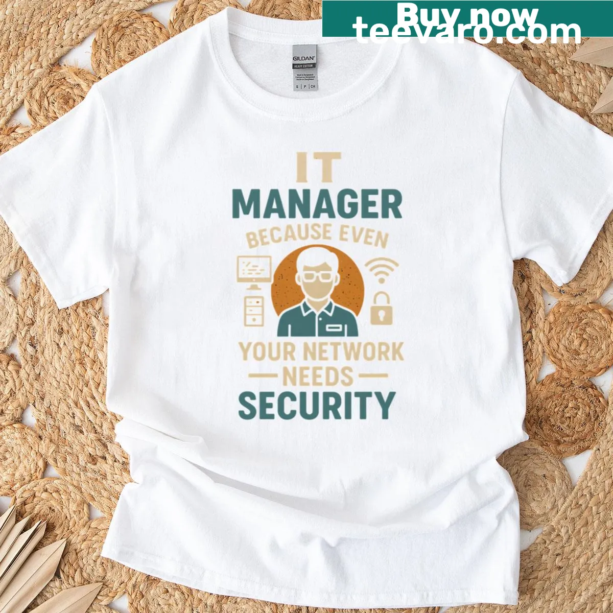 IT Manager Security t-shirt with professional design — on a men's t-shirt