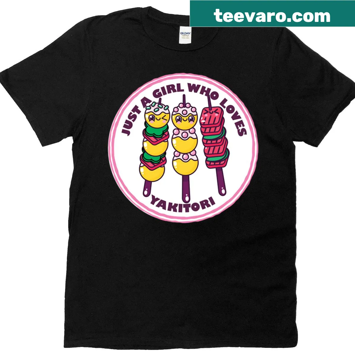 T-shirt with the phrase 'Just A Girl Who Loves Yakitori' — on a men's t-shirt