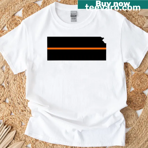 Kansas Thin Orange Line T-shirt with symbolic design