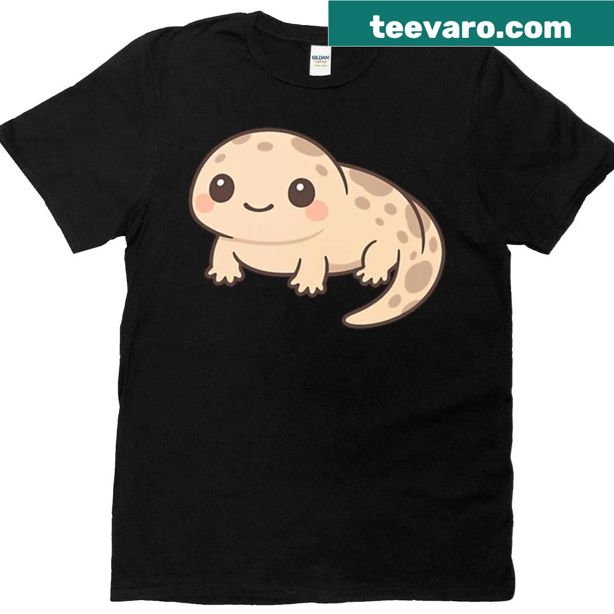 Cute T-shirt featuring a kawaii Japanese giant salamander — on a men's t-shirt