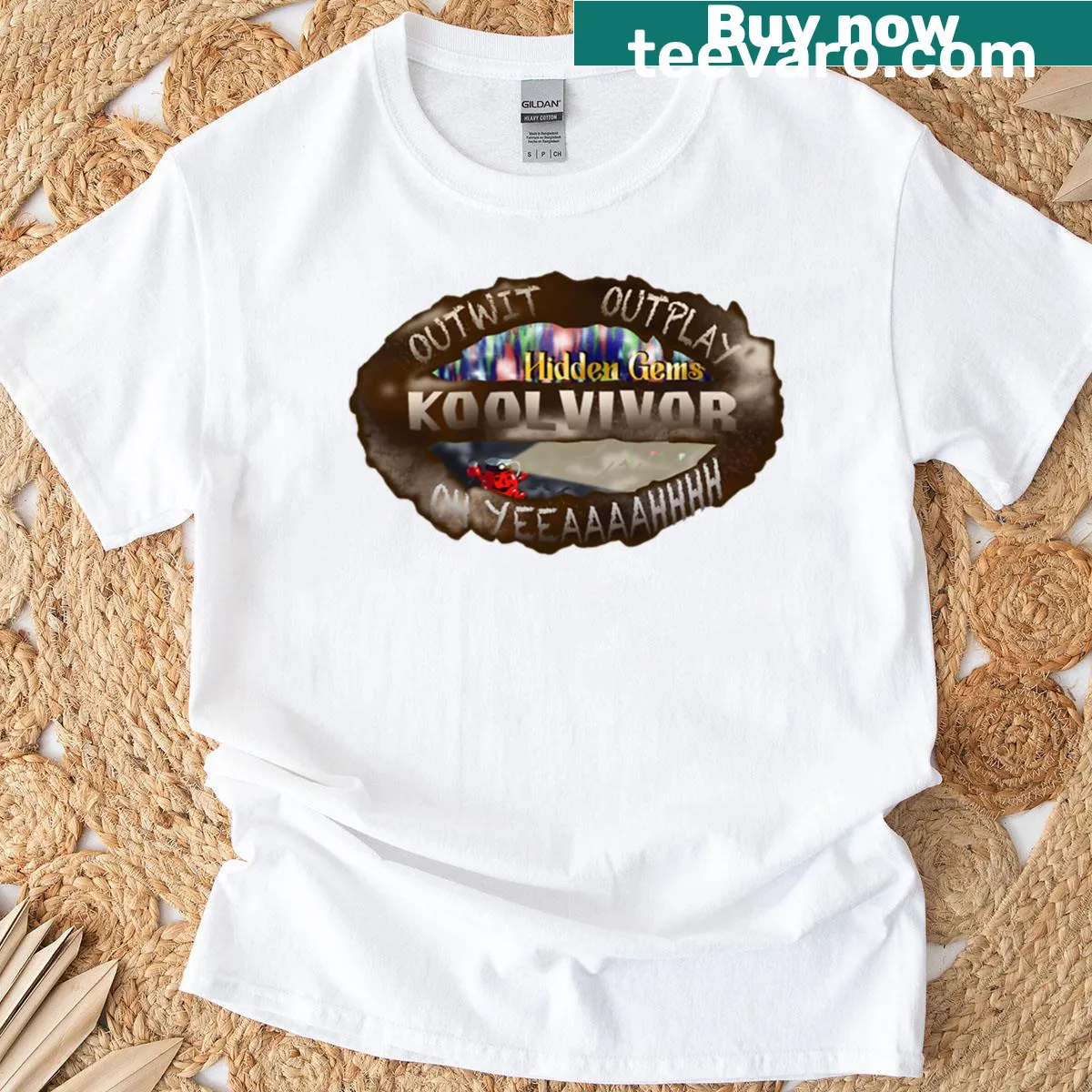Koolvivor S9 logo graphic t-shirt — on a men's t-shirt