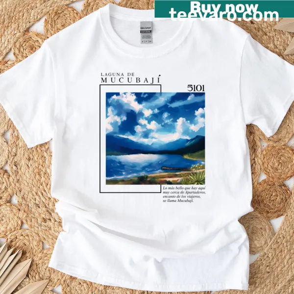 Laguna De Mucubaj inspired graphic on a travel T-shirt