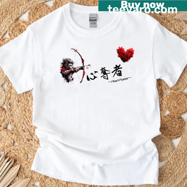 Japanese calligraphy T-shirt with lion and maple leaf design