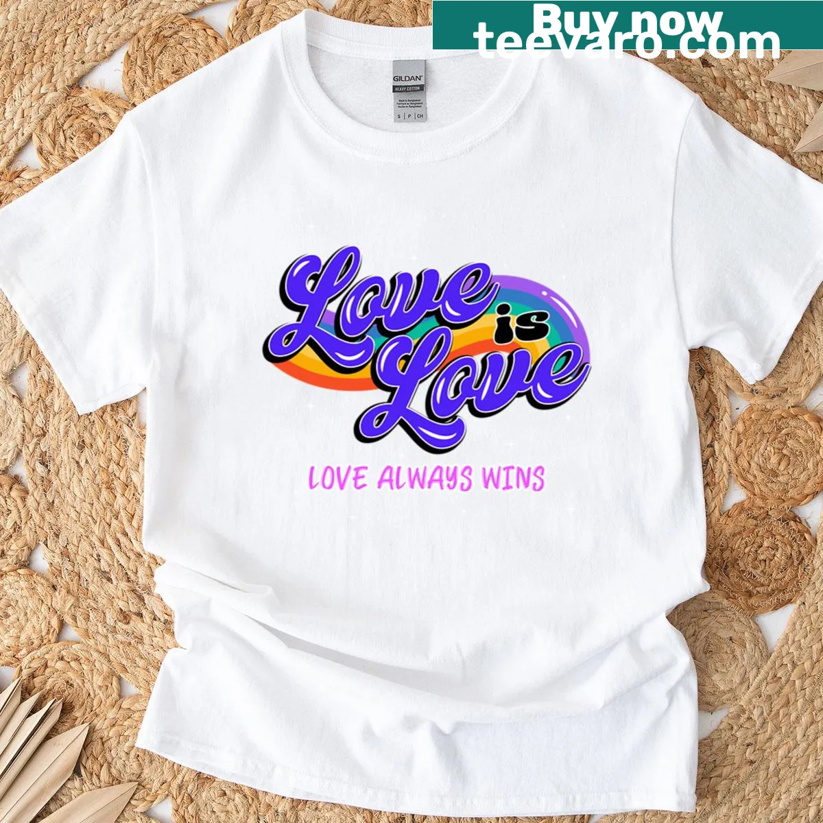 Inspirational typography design on a Love Is Love T-shirt — on a men's t-shirt